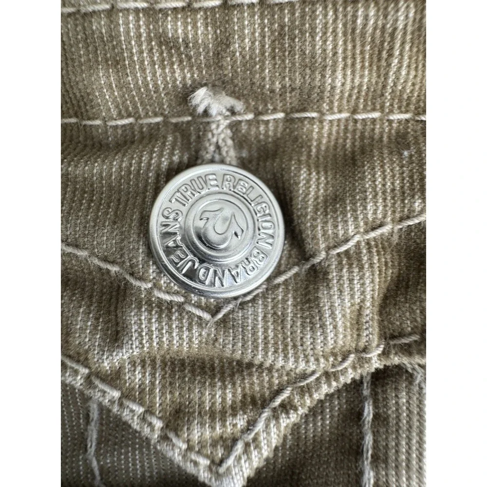 True Religion Ricky Relaxed Straight‎ Twill Super TOlive Size 30x34